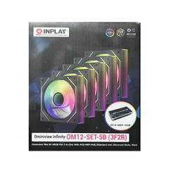 Inplay OM12-SET-5B (3F2R) Omniview 5-in-One Set ARGB Fan -Black