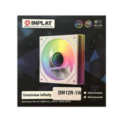 Inplay OM12R-1W Reversed Blade Omniview Single ARGB Fan -White
