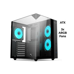 Inplay Seaview Summer Case With 3 ARGB Fan - Black