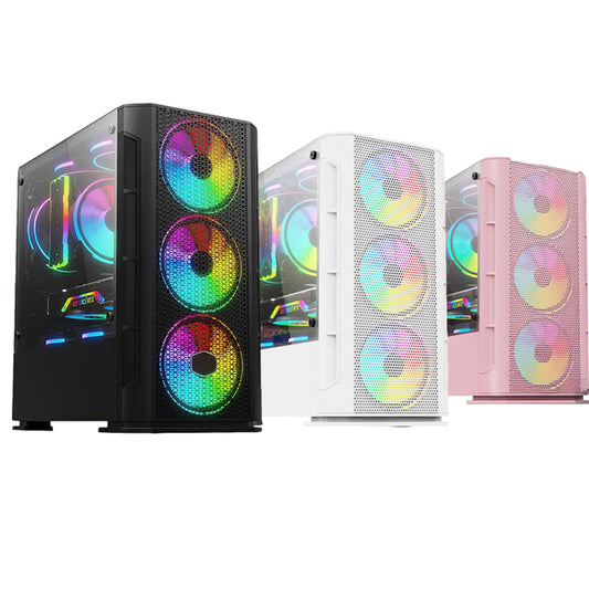 YGT B700 CPU Gaming Case Black/White/Pink