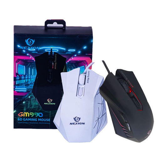 Nexion GM-990 Wired Gaming Mechanical Mouse Black/White