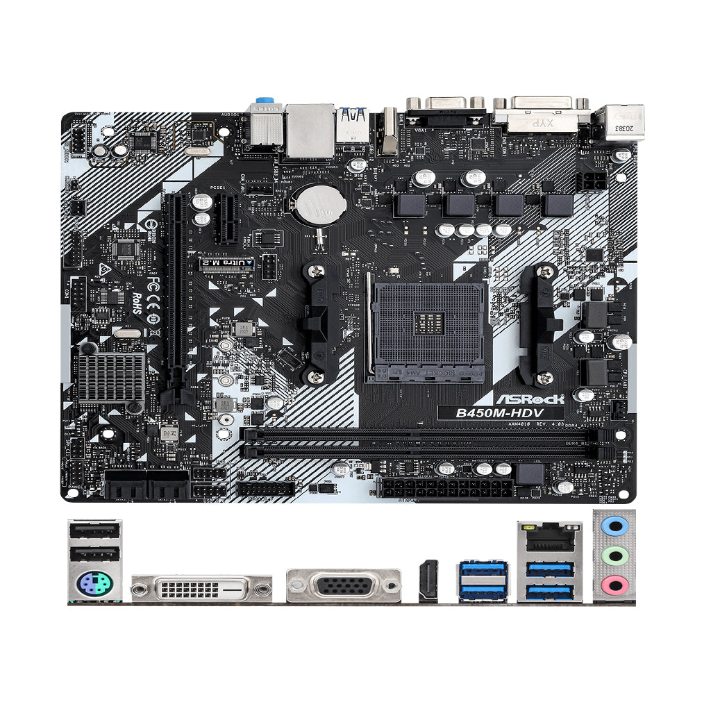 ASRock B450M-HDV R4.0 AM4 Micro ATX  DDR4