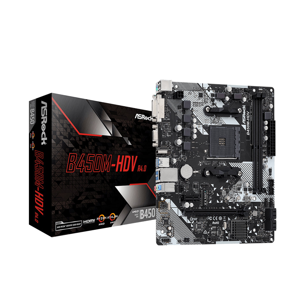 ASRock B450M-HDV R4.0 AM4 Micro ATX  DDR4