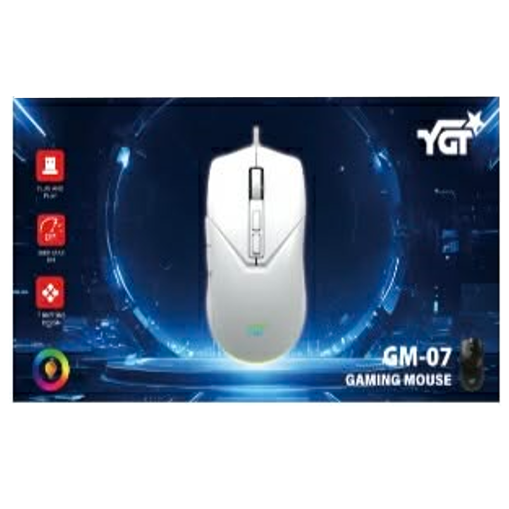 YGT GM-07 7D Wired RGB Gaming Mouse - Black