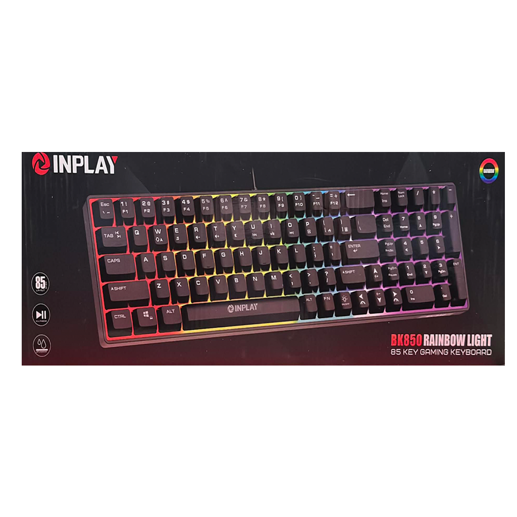 Inplay BK850-B Gaming Membrane Keyboard - Black