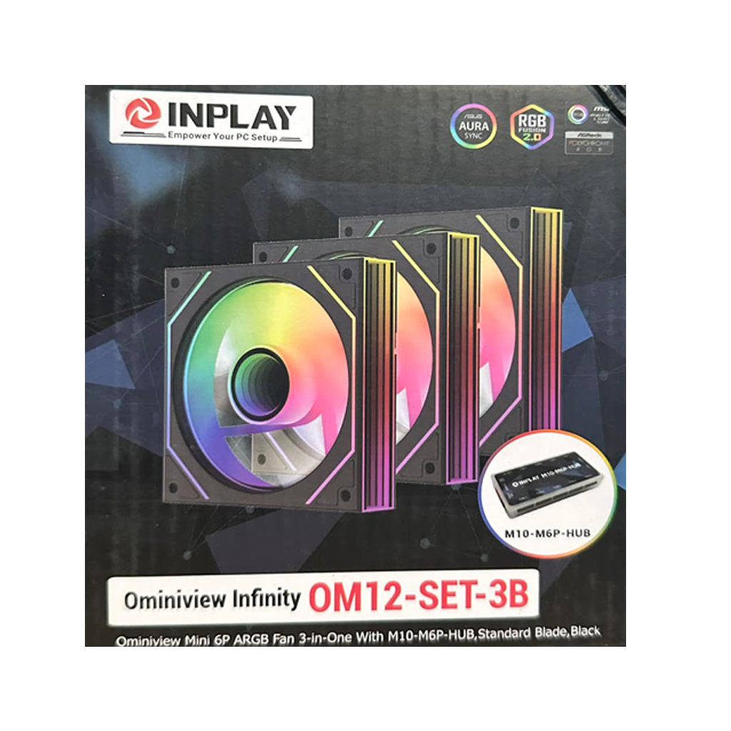 Inplay OM12-SET-3B Omniview 3-in-One Set ARGB Fan -Black