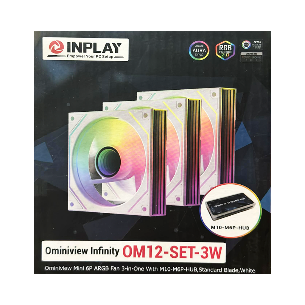 Inplay OM12-SET-3W Omniview 3-in-One Set ARGB Fan -White