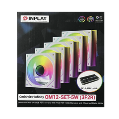 Inplay OM12-SET-5W (3F2R) Omniview 5-in-One Set ARGB Fan -White