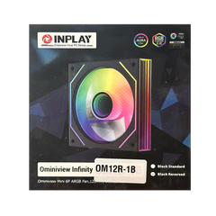 Inplay OM12R-1B Reversed Blade Omniview Single ARGB Fan -Black