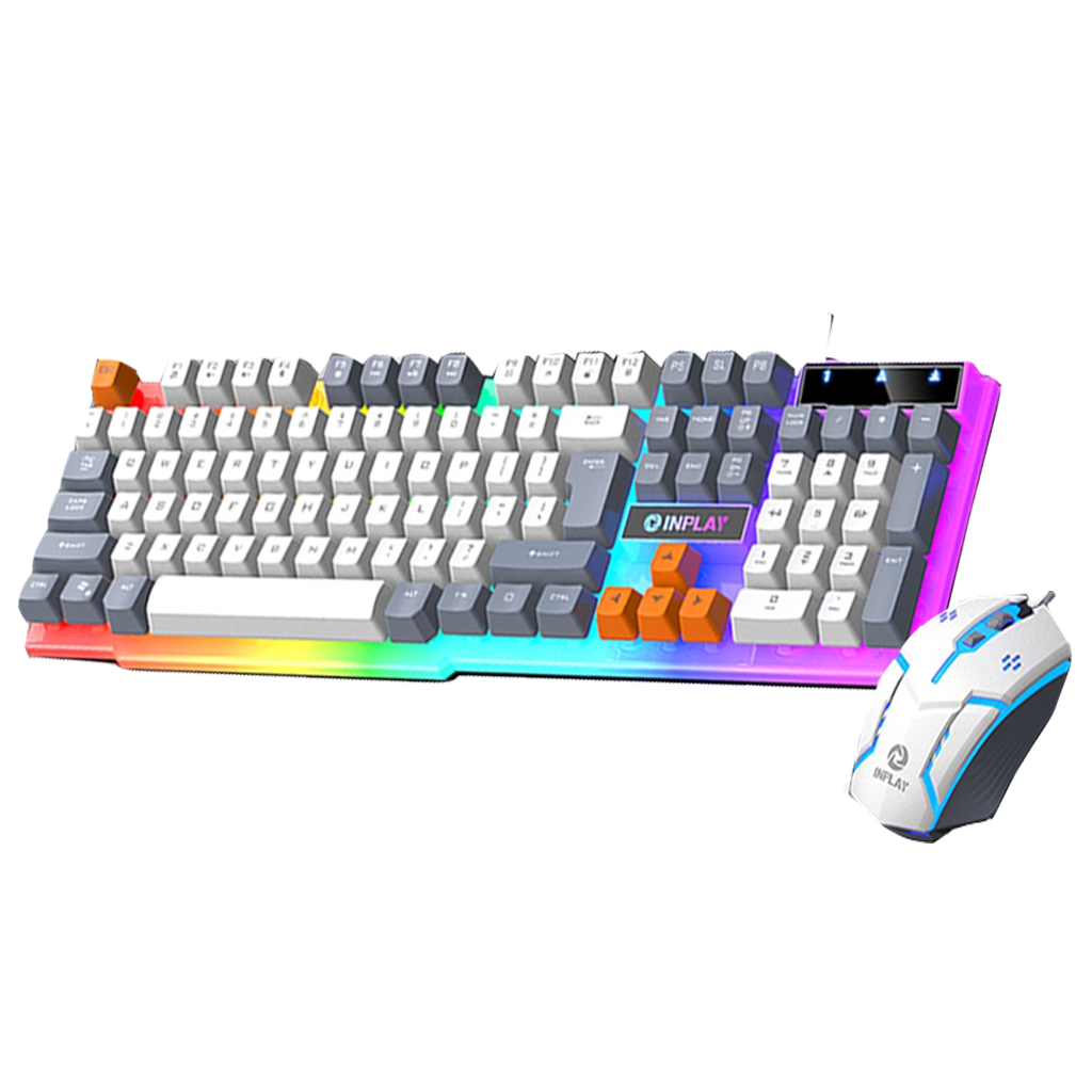 Inplay STX365-W Keyboard and Mouse - White/Grey Mix