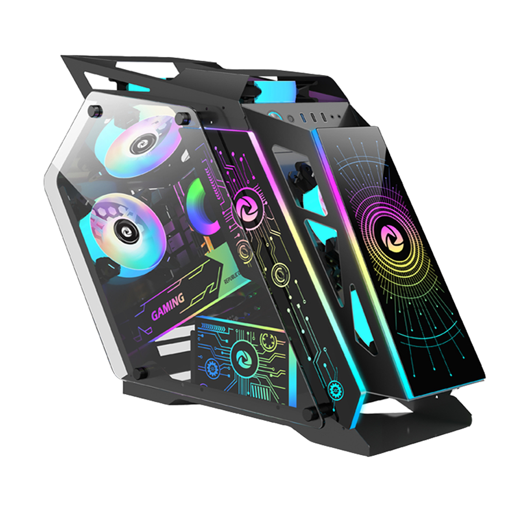 Inplay Thunder W/ 6 ARGB Fan Robot Design MATX Case -Black