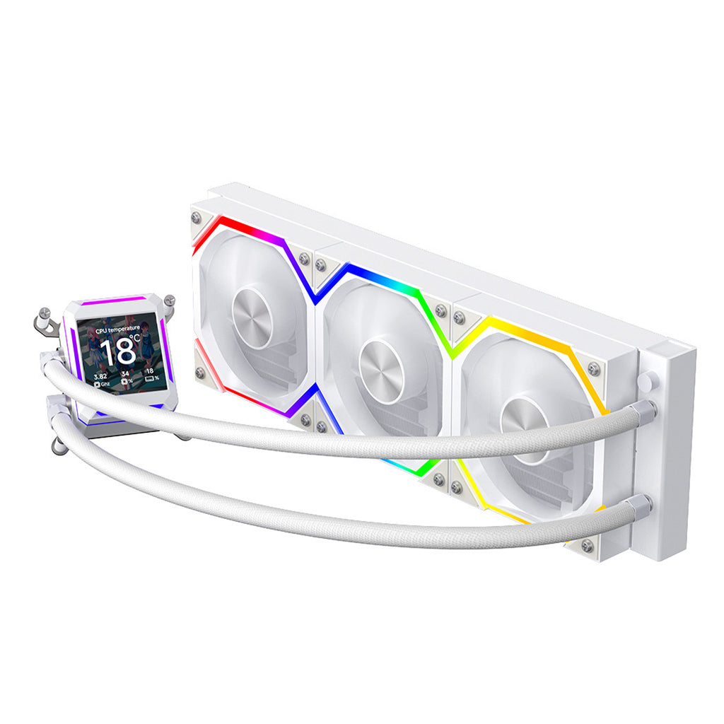 JUNGLE LEOPARD ASTROSHEL V2G 360 AIO LIQUID COOLER - WHITE