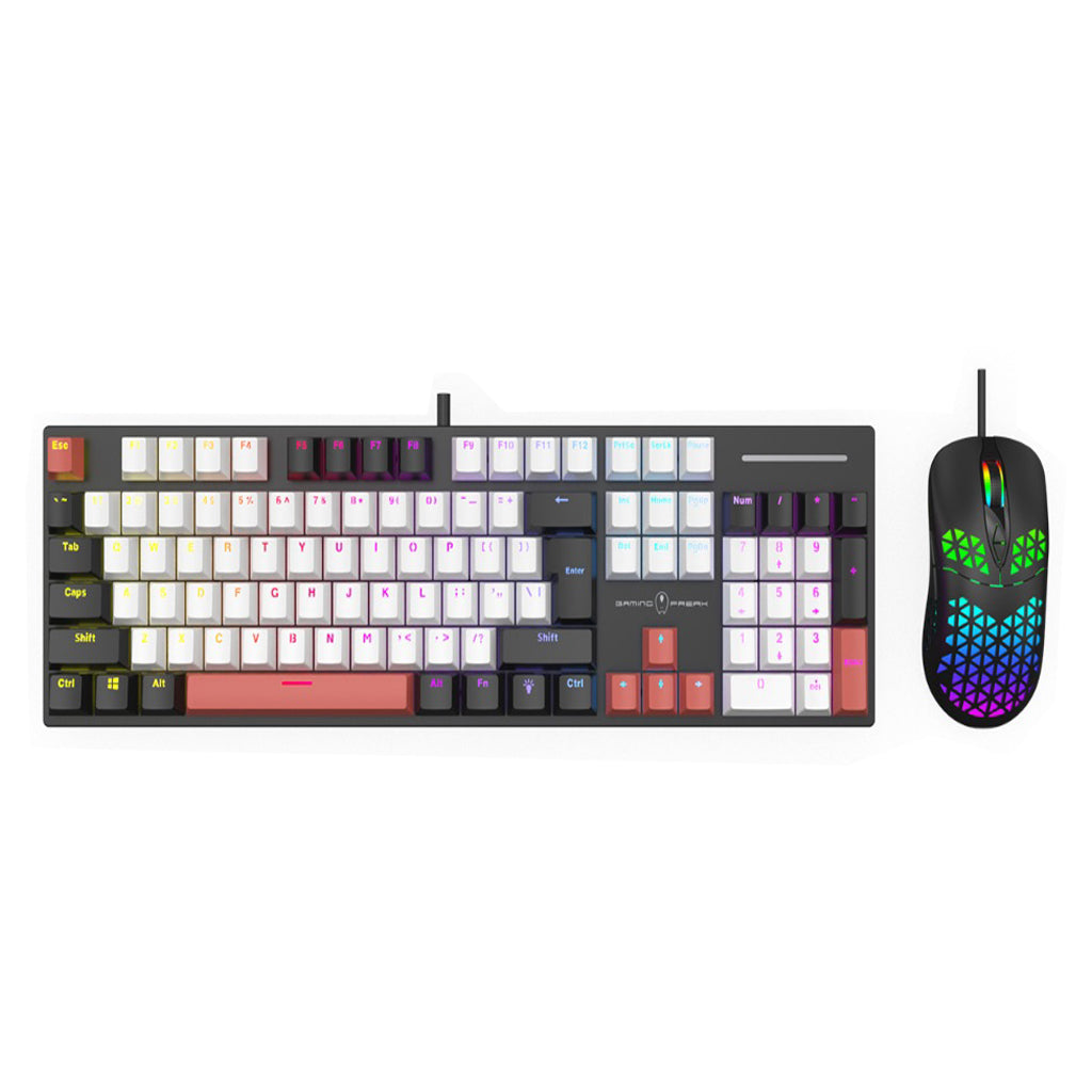 NEXION GK-680 Mechanical Keyboard & Mouse Bundle - W/B