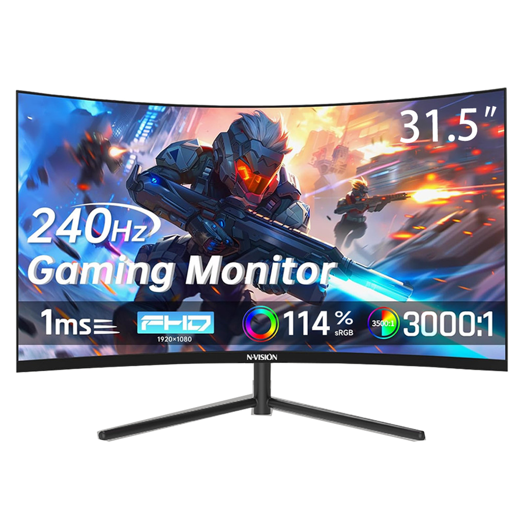 Nvision ESV32XT-B 32″ 240Hz Curved Gaming Monitor -Black