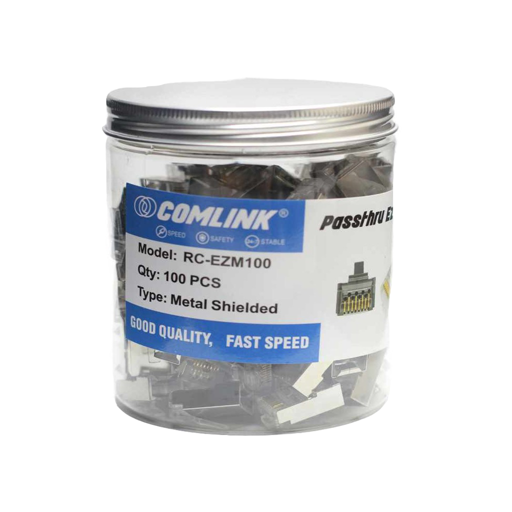 Comlink RC-EZM100 RJ45 Passthru Metal 100Pcs / Bottle