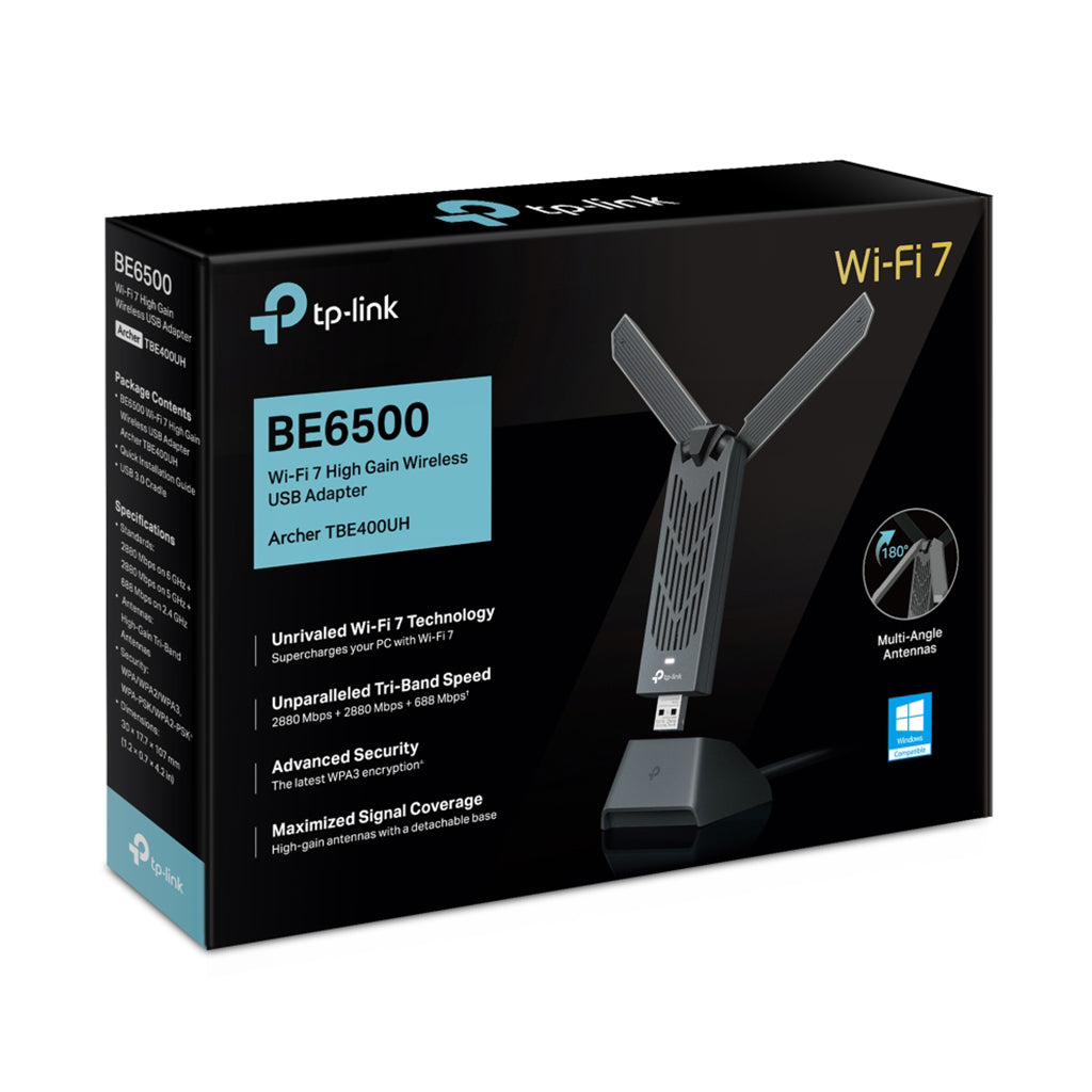 TP-LINK Archer TBE400UH BE6500 High Gain Tri-Band Wi-Fi 7 USB Adapter