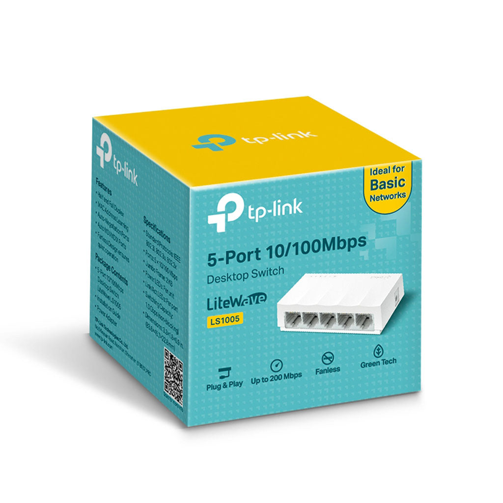 TP-LINK LS1005 LiteWave 5-Port 10/100 Mbps Desktop Switch
