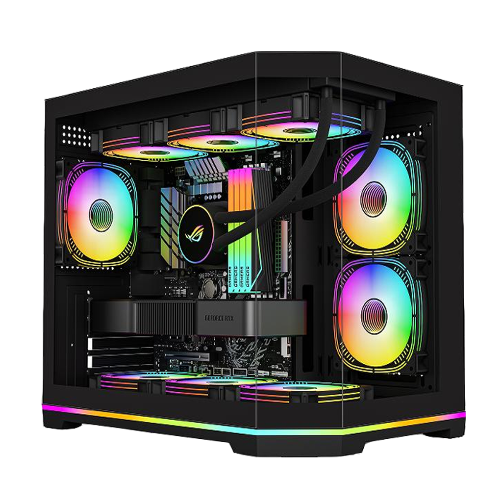 YGT CASE 420D Lighting Micro-ATX - Black