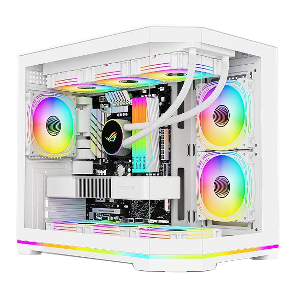 YGT CASE 420D Lighting Micro-ATX - White